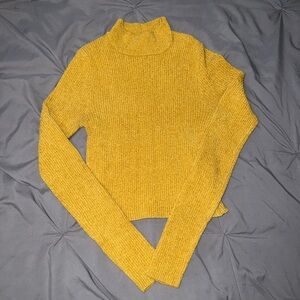 Mustard Yellow Long Sleeve Crop Top